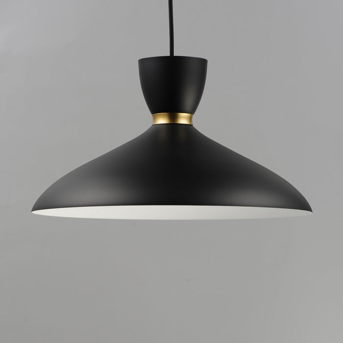 Myhouse Lighting Maxim - 11304BKSBR - One Light Pendant - Carillon - Black / Satin Brass