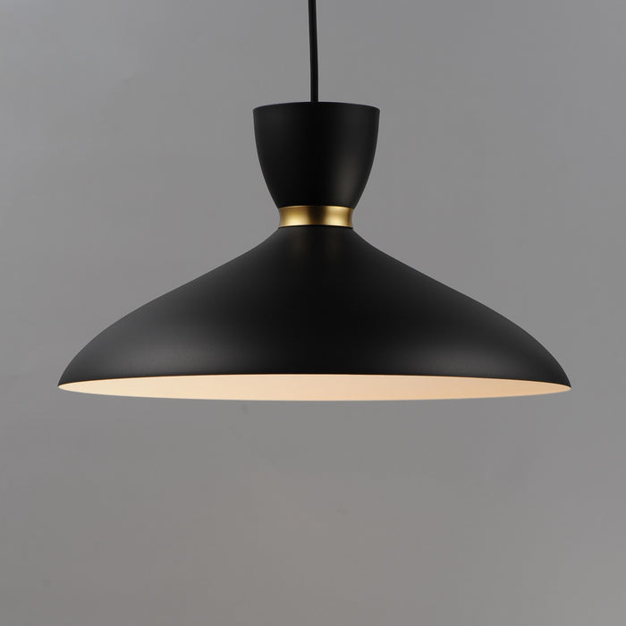 Myhouse Lighting Maxim - 11304BKSBR - One Light Pendant - Carillon - Black / Satin Brass