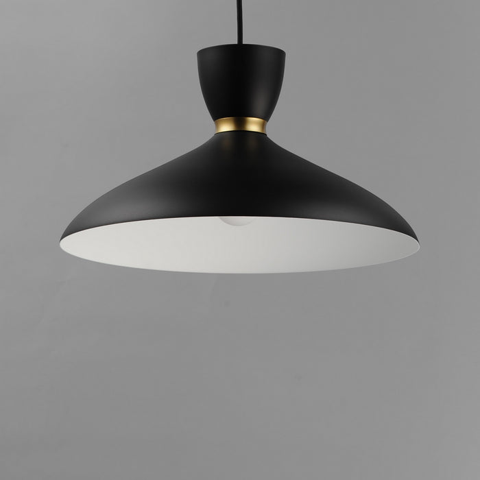 Myhouse Lighting Maxim - 11304BKSBR - One Light Pendant - Carillon - Black / Satin Brass