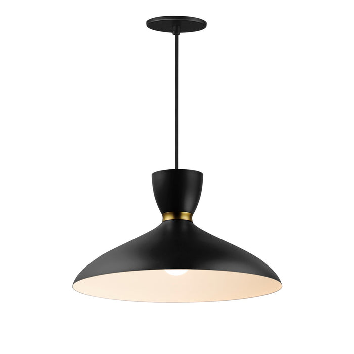 Myhouse Lighting Maxim - 11304BKSBR - One Light Pendant - Carillon - Black / Satin Brass