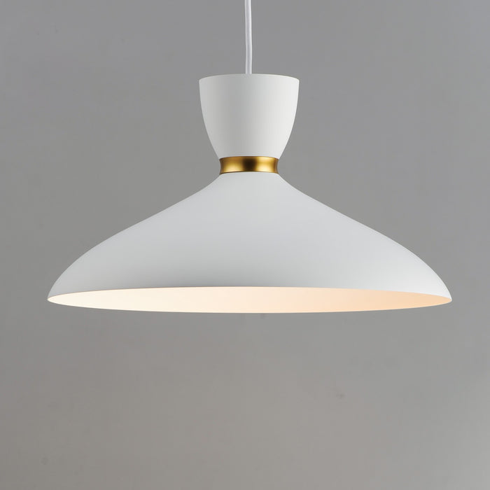 Myhouse Lighting Maxim - 11304WTSBR - One Light Pendant - Carillon - White/Satin Brass
