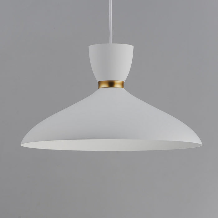 Myhouse Lighting Maxim - 11304WTSBR - One Light Pendant - Carillon - White/Satin Brass