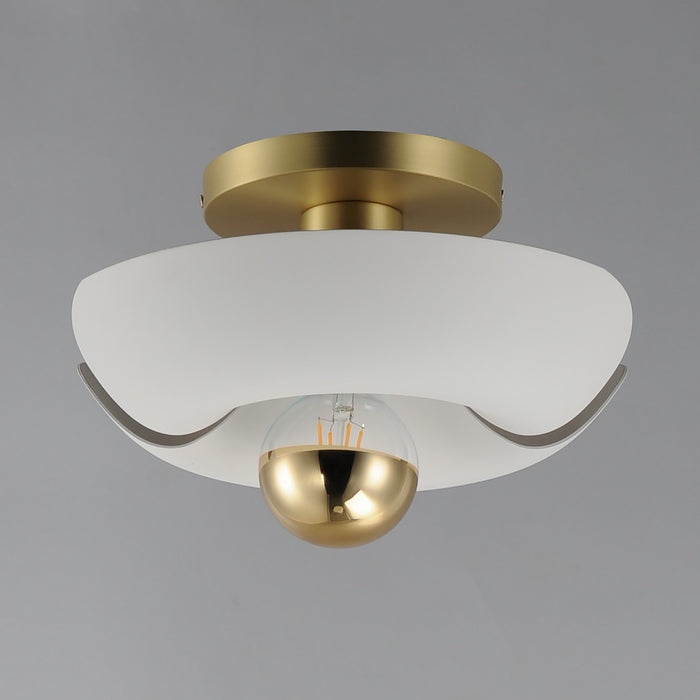 Myhouse Lighting Maxim - 11390WTSBR - LED Flush Mount - Poppy - White/Satin Brass