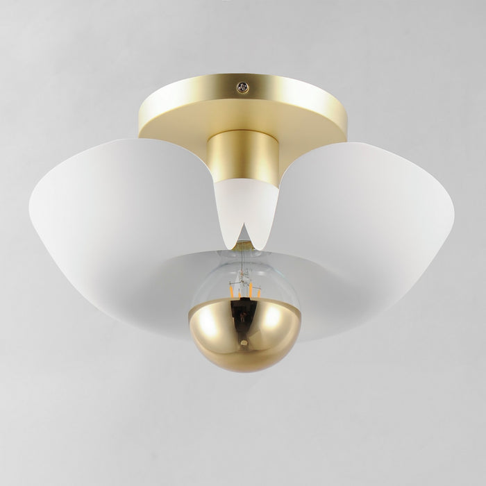 Myhouse Lighting Maxim - 11390WTSBR - LED Flush Mount - Poppy - White/Satin Brass