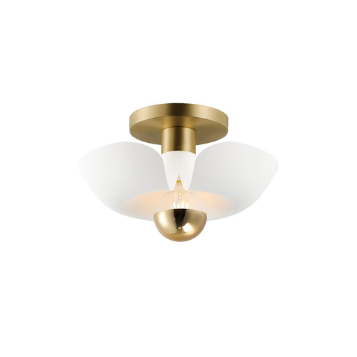Myhouse Lighting Maxim - 11390WTSBR - LED Flush Mount - Poppy - White/Satin Brass