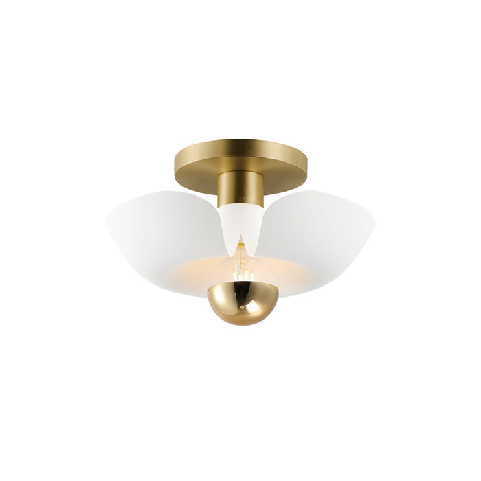 Myhouse Lighting Maxim - 11390WTSBR - LED Flush Mount - Poppy - White/Satin Brass