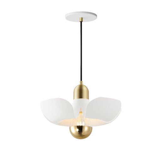 Myhouse Lighting Maxim - 11391WTSBR - LED Pendant - Poppy - White/Satin Brass