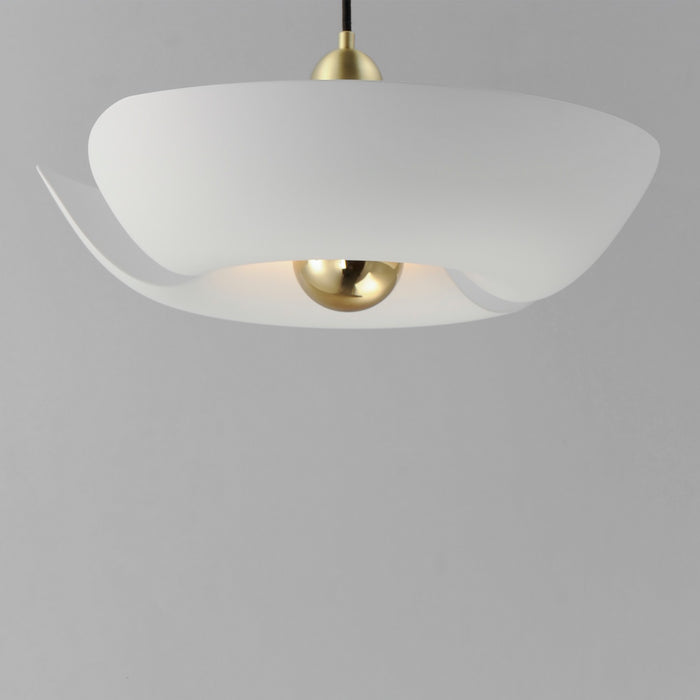 Myhouse Lighting Maxim - 11392WTSBR - LED Pendant - Poppy - White/Satin Brass