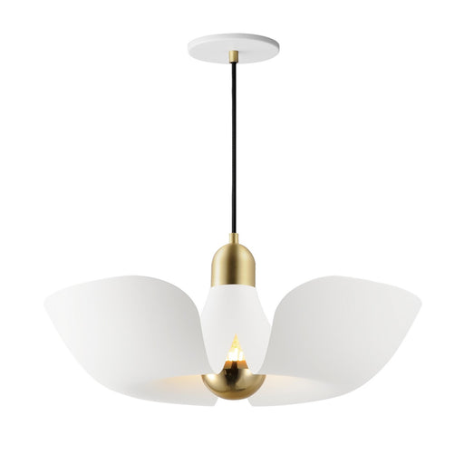 Myhouse Lighting Maxim - 11392WTSBR - LED Pendant - Poppy - White/Satin Brass