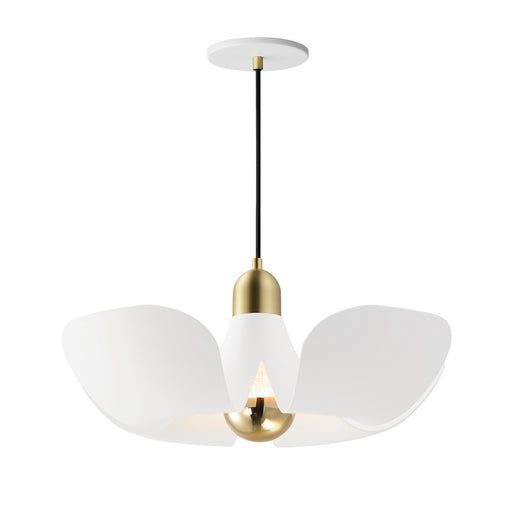 Myhouse Lighting Maxim - 11394WTSBR - LED Pendant - Poppy - White/Satin Brass