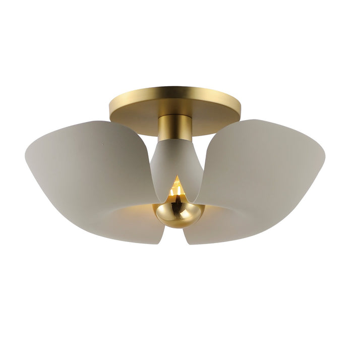 Myhouse Lighting Maxim - 11399SGSBR - LED Flush Mount - Poppy - Silver Gold / Satin Brass