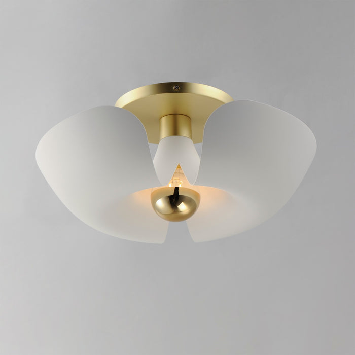 Myhouse Lighting Maxim - 11399WTSBR - LED Flush Mount - Poppy - White/Satin Brass