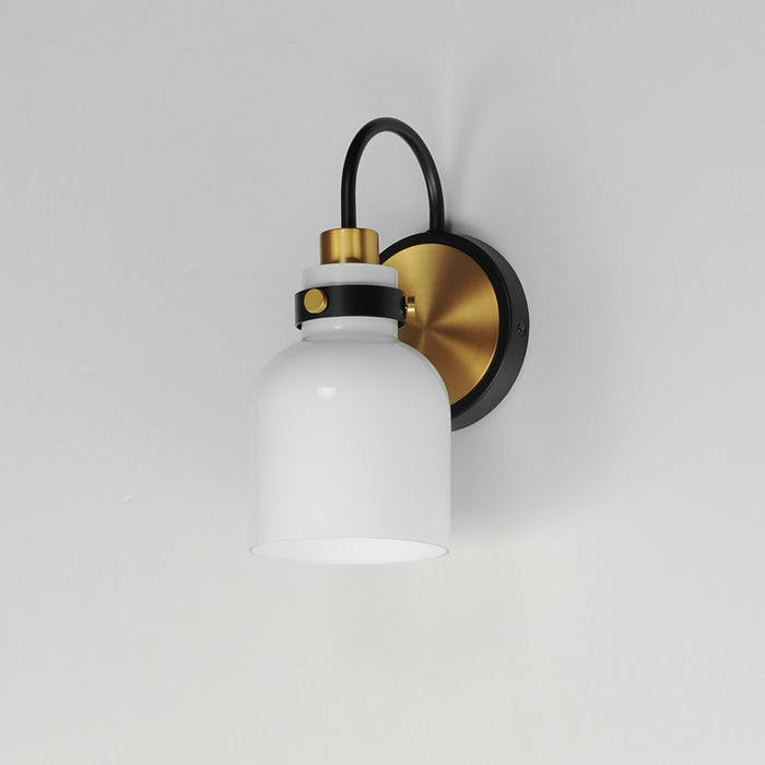 Myhouse Lighting Maxim - 12331WTBKSBR - One Light Wall Sconce - Milk - Satin Brass