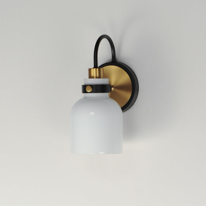 Myhouse Lighting Maxim - 12331WTBKSBR - One Light Wall Sconce - Milk - Satin Brass