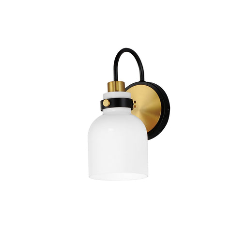 Myhouse Lighting Maxim - 12331WTBKSBR - One Light Wall Sconce - Milk - Satin Brass