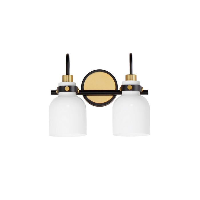 Myhouse Lighting Maxim - 12332WTBKSBR - Two Light Bath Vanity - Milk - Satin Brass