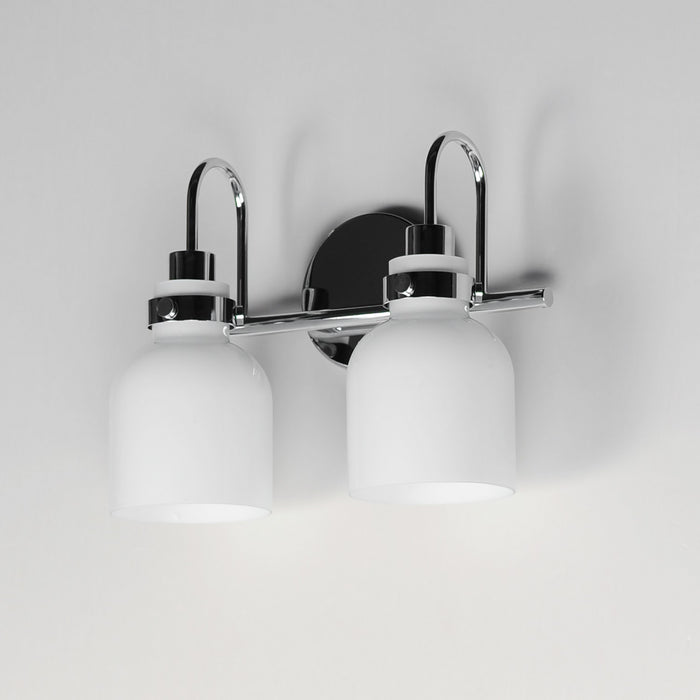 Myhouse Lighting Maxim - 12332WTPC - Two Light Bath Vanity - Milk - Polished Chrome