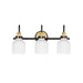 Myhouse Lighting Maxim - 12333WTBKSBR - Three Light Bath Vanity - Milk - Satin Brass