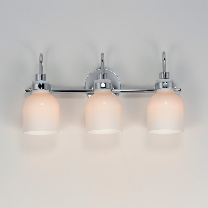 Myhouse Lighting Maxim - 12333WTPC - Three Light Bath Vanity - Milk - Polished Chrome