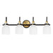 Myhouse Lighting Maxim - 12334WTBKSBR - Four Light Bath Vanity - Milk - Satin Brass