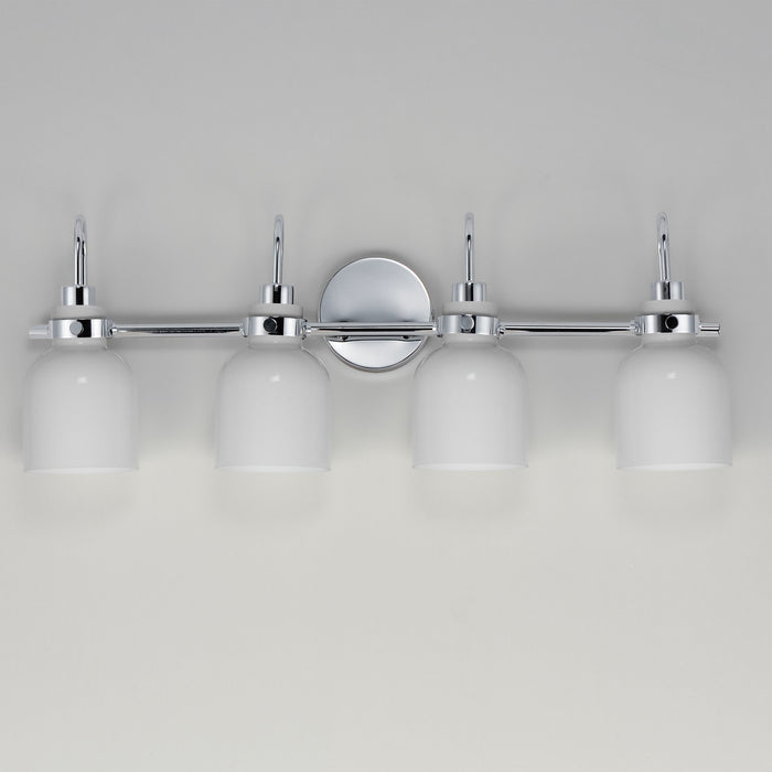 Myhouse Lighting Maxim - 12334WTPC - Four Light Bath Vanity - Milk - Polished Chrome