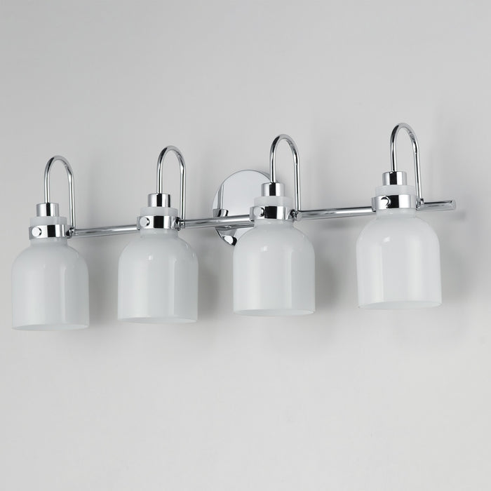 Myhouse Lighting Maxim - 12334WTPC - Four Light Bath Vanity - Milk - Polished Chrome