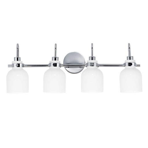 Myhouse Lighting Maxim - 12334WTPC - Four Light Bath Vanity - Milk - Polished Chrome