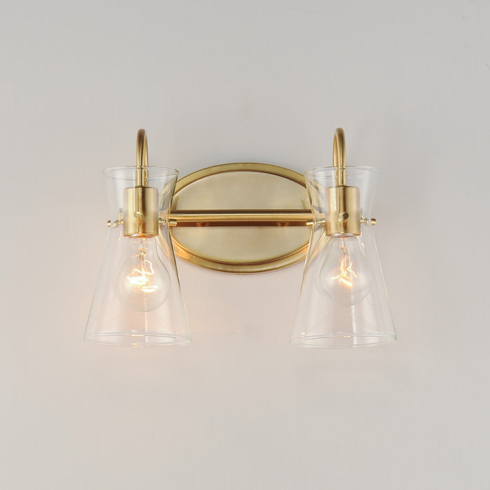 Myhouse Lighting Maxim - 12482CLNAB - Two Light Bath Vanity - Ava - Natural Aged Brass