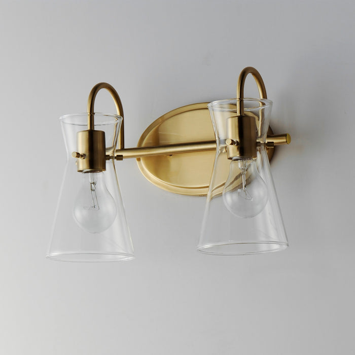 Myhouse Lighting Maxim - 12482CLNAB - Two Light Bath Vanity - Ava - Natural Aged Brass