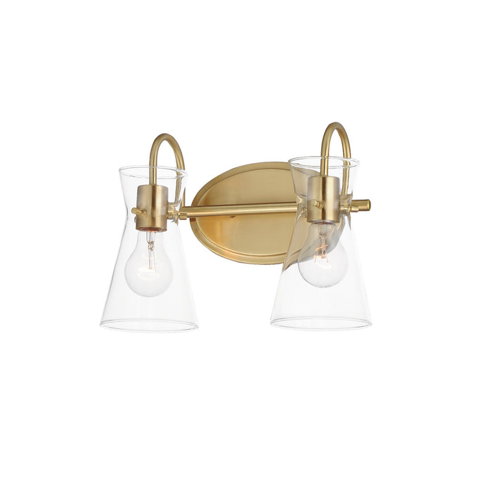 Myhouse Lighting Maxim - 12482CLNAB - Two Light Bath Vanity - Ava - Natural Aged Brass