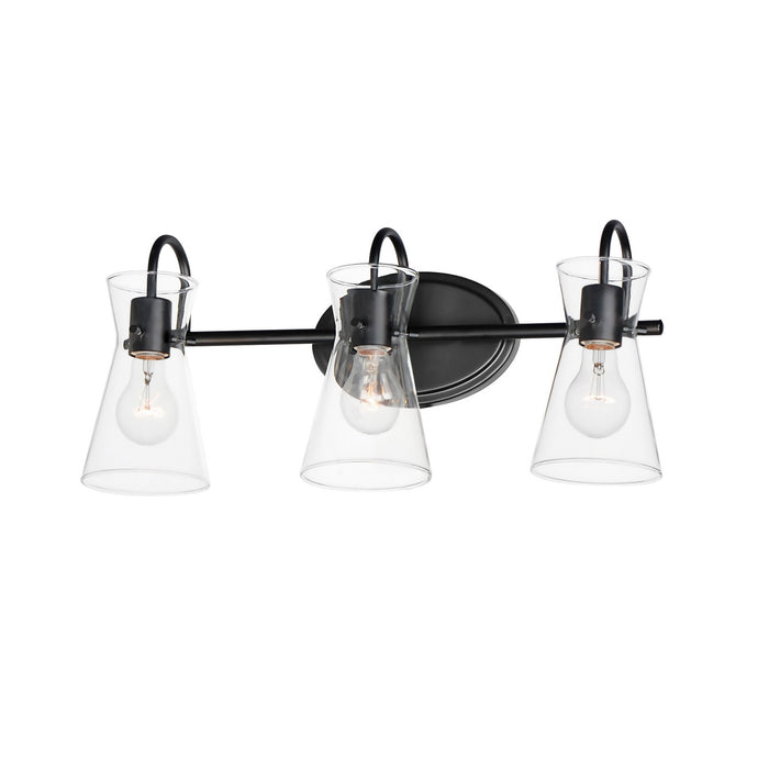 Myhouse Lighting Maxim - 12483CLBK - Three Light Bath Vanity - Ava - Black
