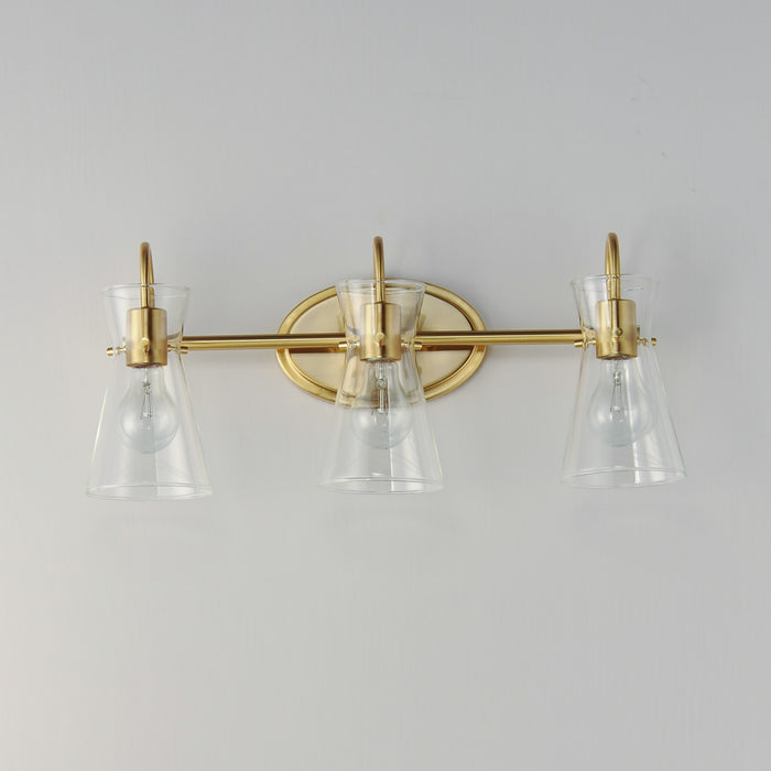 Myhouse Lighting Maxim - 12483CLNAB - Three Light Bath Vanity - Ava - Natural Aged Brass