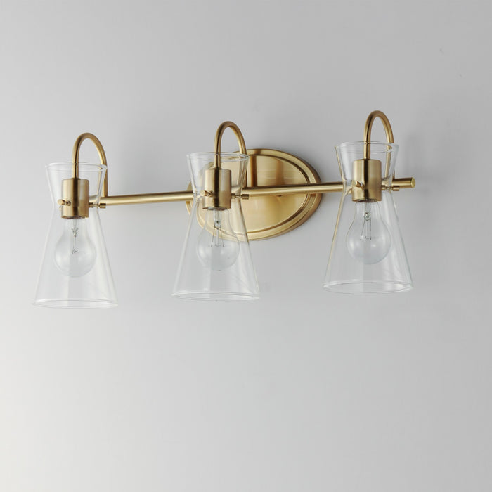 Myhouse Lighting Maxim - 12483CLNAB - Three Light Bath Vanity - Ava - Natural Aged Brass