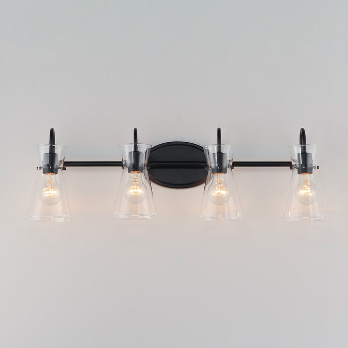 Myhouse Lighting Maxim - 12484CLBK - Four Light Bath Vanity - Ava - Black