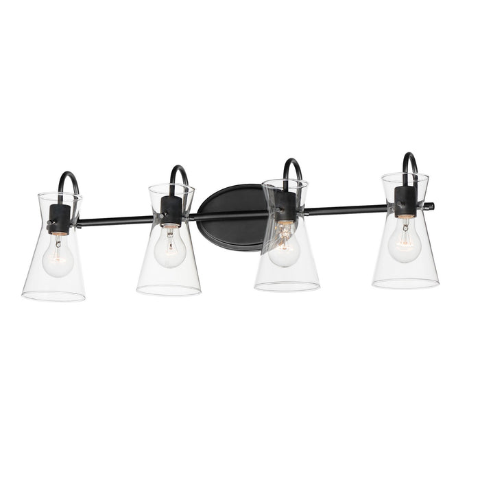 Myhouse Lighting Maxim - 12484CLBK - Four Light Bath Vanity - Ava - Black