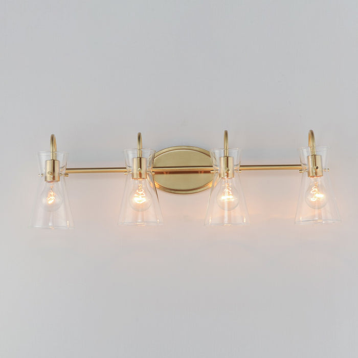 Myhouse Lighting Maxim - 12484CLNAB - Four Light Bath Vanity - Ava - Natural Aged Brass