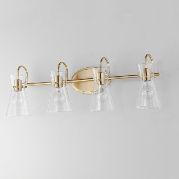 Myhouse Lighting Maxim - 12484CLNAB - Four Light Bath Vanity - Ava - Natural Aged Brass