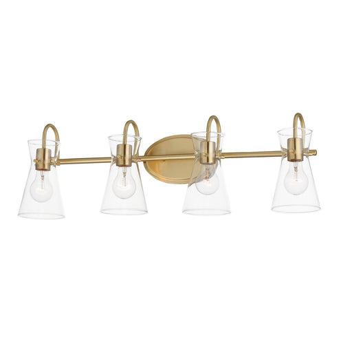 Myhouse Lighting Maxim - 12484CLNAB - Four Light Bath Vanity - Ava - Natural Aged Brass