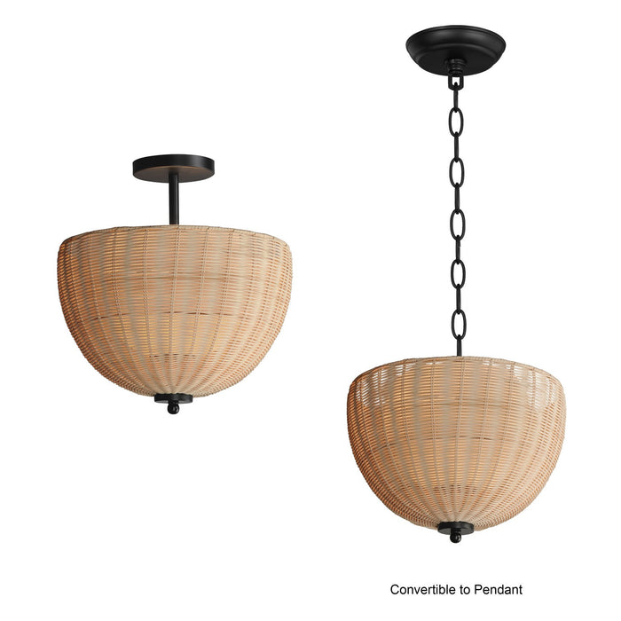 Myhouse Lighting Maxim - 12604NABK - Two Light Semi Flush/Pendant - Maldives - Black