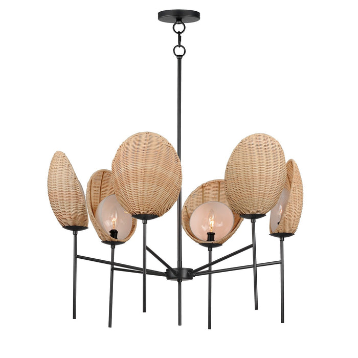 Myhouse Lighting Maxim - 12606NABK - Six Light Chandelier - Maldives - Black