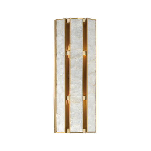 Myhouse Lighting Maxim - 12801CZNAB - Two Light Wall Sconce - Miramar - Capiz / Natural Aged Brass