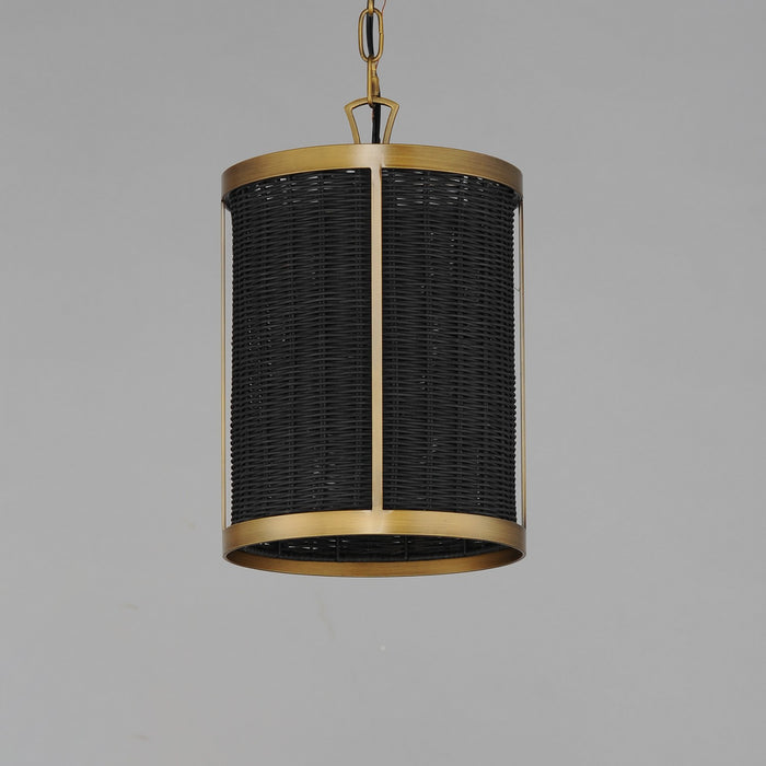 Myhouse Lighting Maxim - 14461BRNAB - One Light Pendant - Rattan - Natural Aged Brass