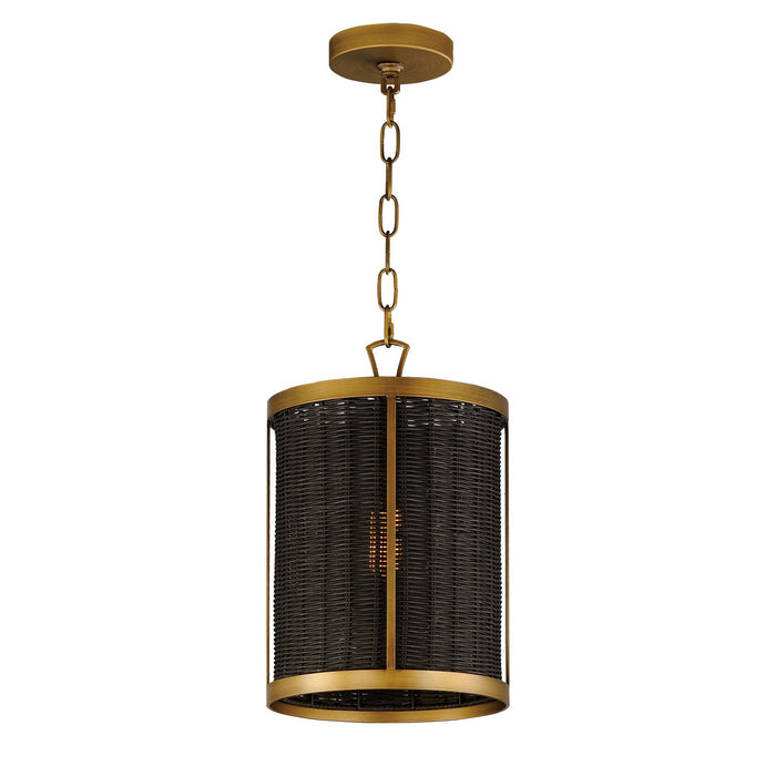 Myhouse Lighting Maxim - 14461BRNAB - One Light Pendant - Rattan - Natural Aged Brass