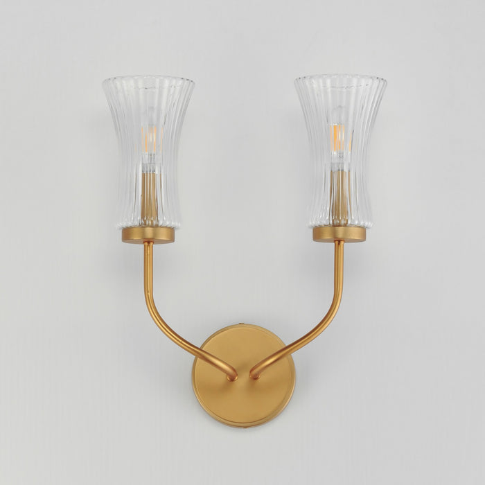 Myhouse Lighting Maxim - 16152CRNAB - Two Light Wall Sconce - Camelot - Natural Aged Brass