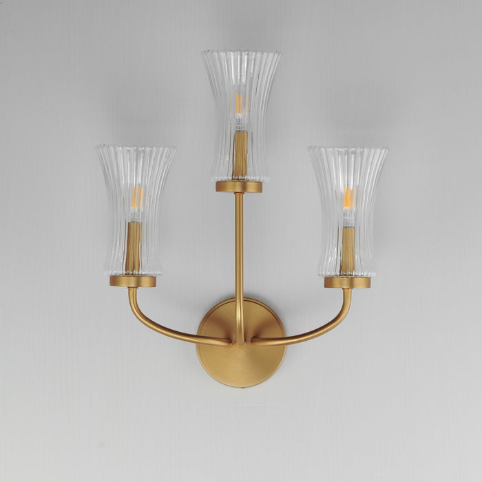 Myhouse Lighting Maxim - 16153CRNAB - Three Light Wall Sconce - Camelot - Natural Aged Brass