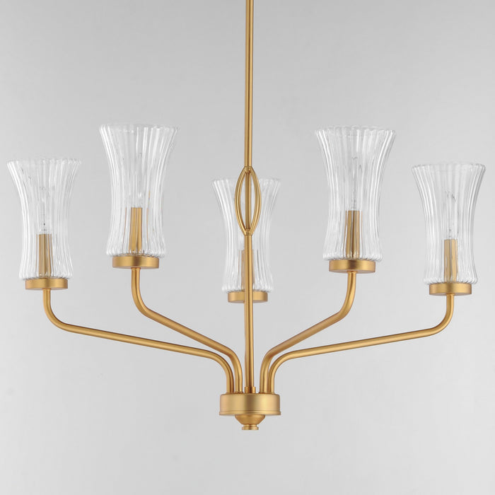 Myhouse Lighting Maxim - 16155CRNAB - Five Light Chandelier - Camelot - Natural Aged Brass