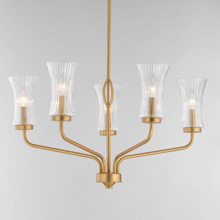 Myhouse Lighting Maxim - 16155CRNAB - Five Light Chandelier - Camelot - Natural Aged Brass