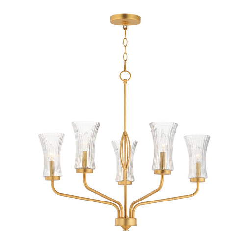 Myhouse Lighting Maxim - 16155CRNAB - Five Light Chandelier - Camelot - Natural Aged Brass