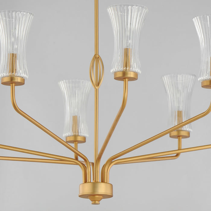 Myhouse Lighting Maxim - 16158CRNAB - Eight Light Chandelier - Camelot - Natural Aged Brass