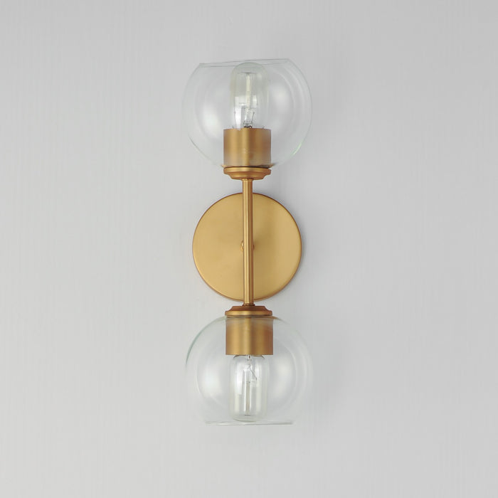 Myhouse Lighting Maxim - 21632CLNAB - Two Light Wall Sconce - Knox - Natural Aged Brass